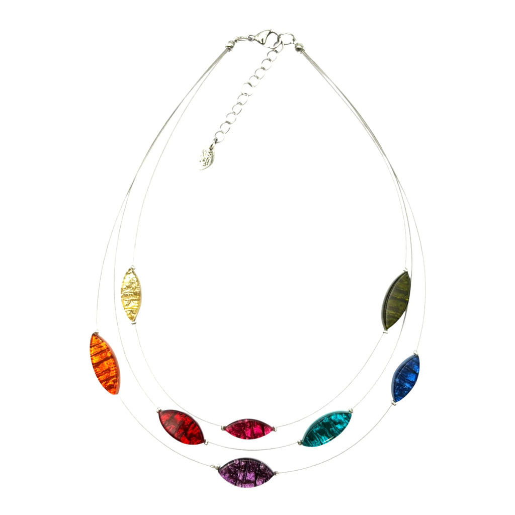 Rainbow Aztec Petal 3 Strand Necklace | Watch This Space
