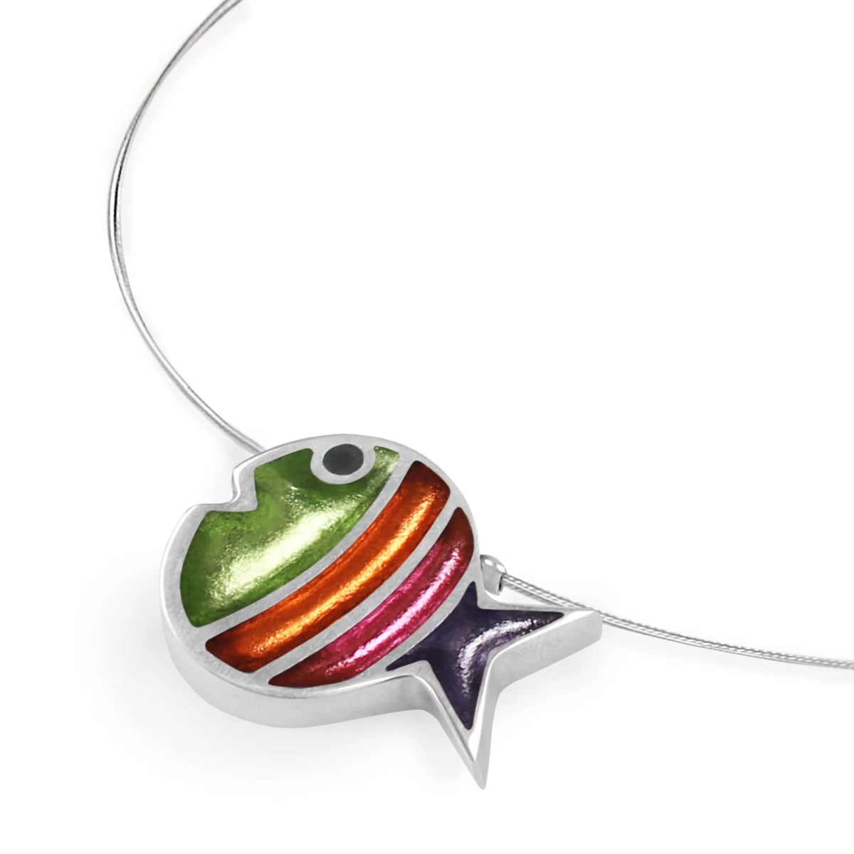 Sherbet Stripe Bubble Fish Necklace | Watch This Space