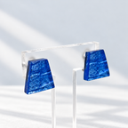 CLIP ON Blue Irregular Shaped Earrings | Watch This Space