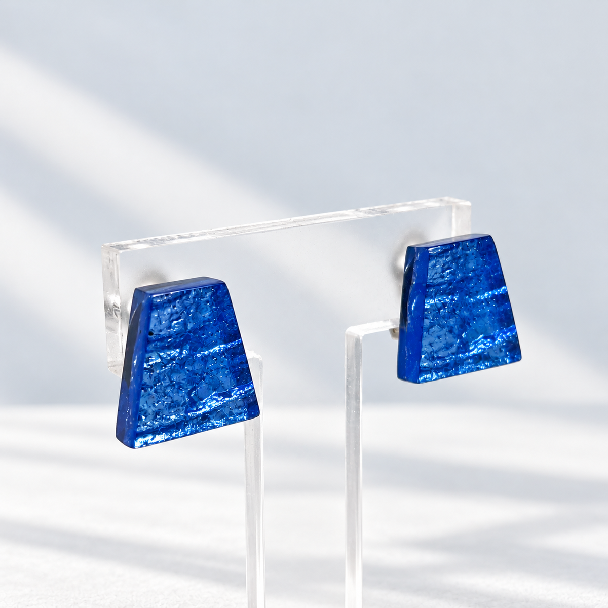 Pre-Order | CLIP ON Blue Irregular Shaped Earrings | Watch This Space