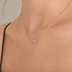 Sterling Silver Cubic Zirconia Glam Interlock Necklace | Ania Haie