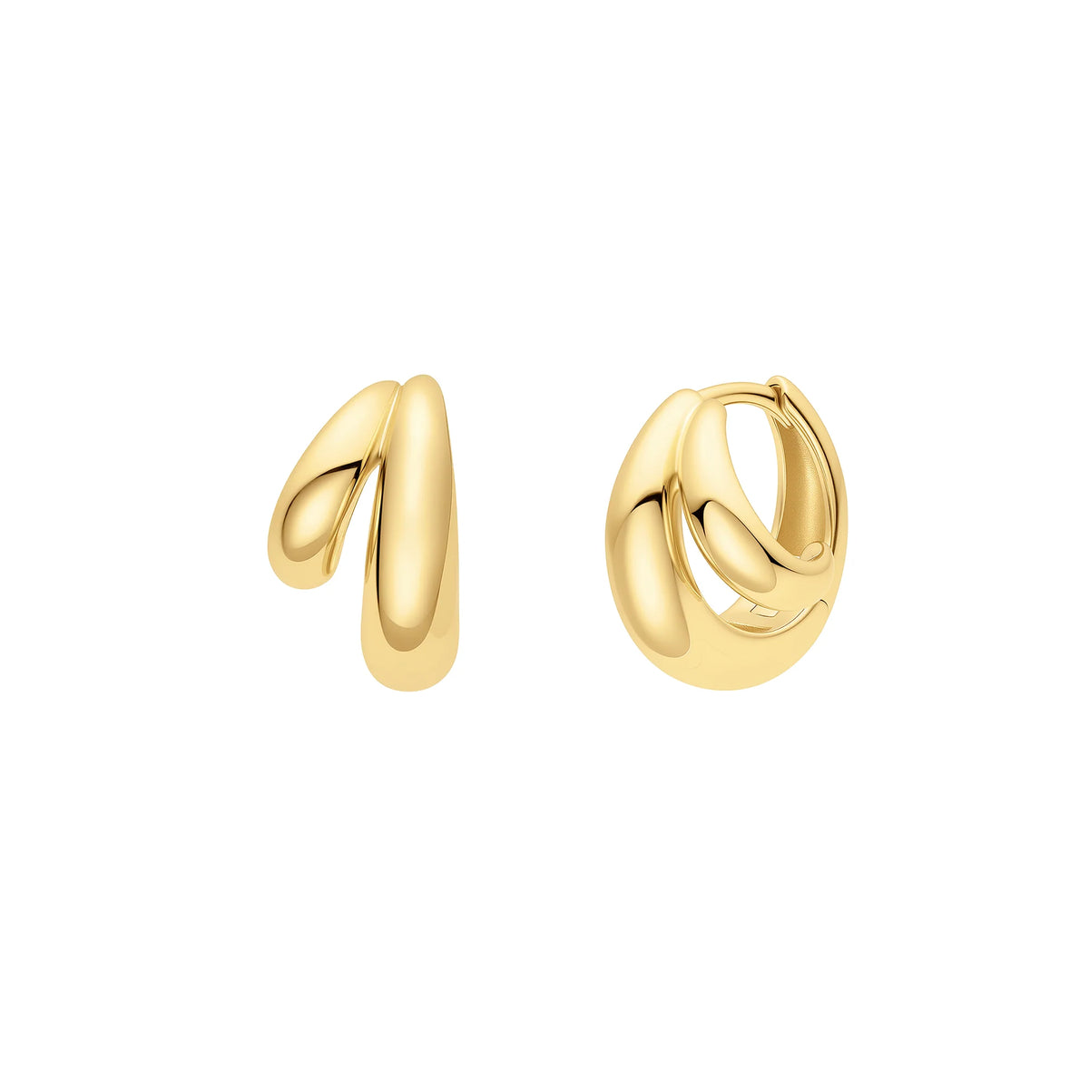 14ct Gold Plated Dome Huggie Hoop Earrings | Ania Haie