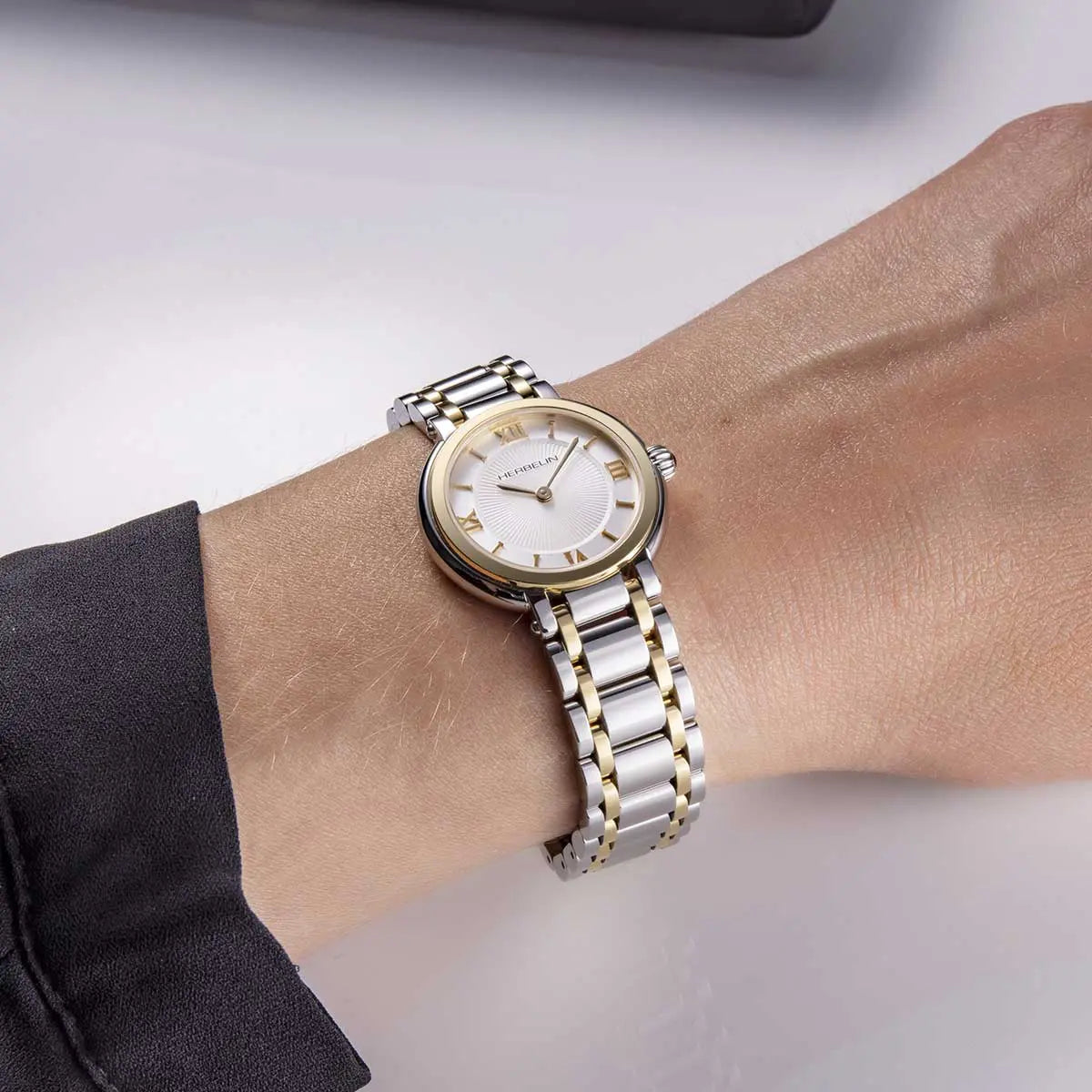 Herbelin Galet Ladies Steel Two-Tone Watch with White Dial