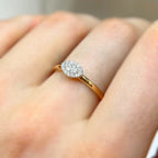 Diamond 9ct Yellow Gold Eye Shape Ring | Size O