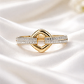 Diamond 9ct Yellow Gold Open Link Ring | Size N ½