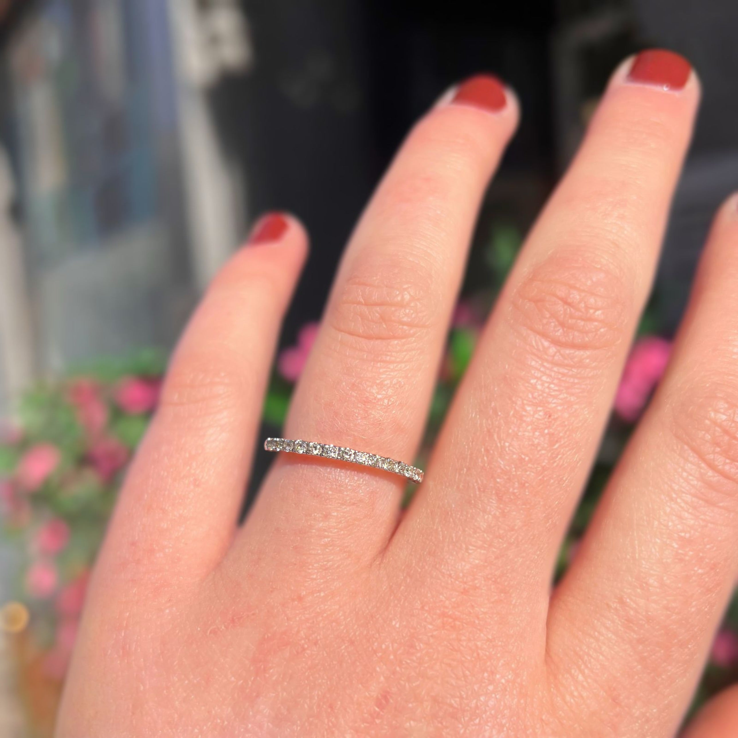 Modern Half Eternity Diamond 9ct Yellow Gold Band Ring | Size L ½