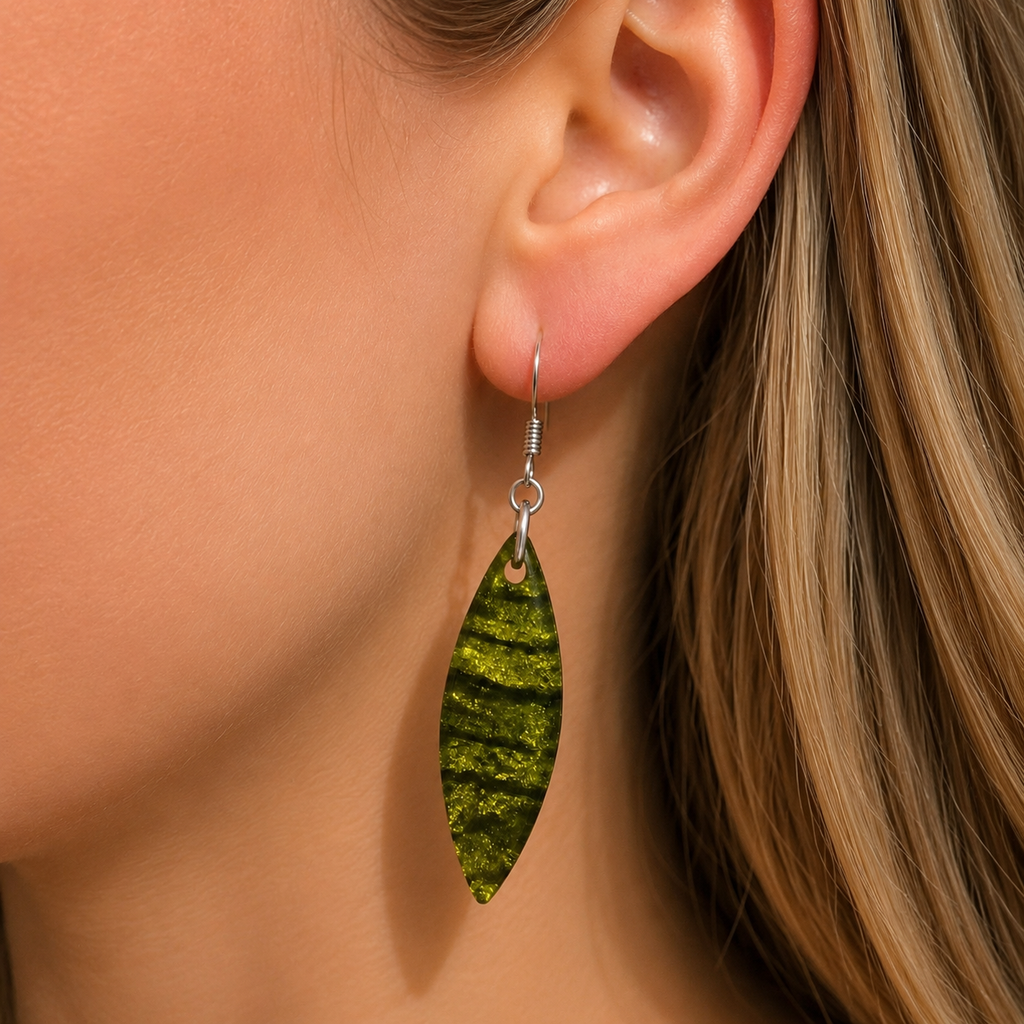 Pistachio Aztec Petal Drop Earrings | Watch This Space