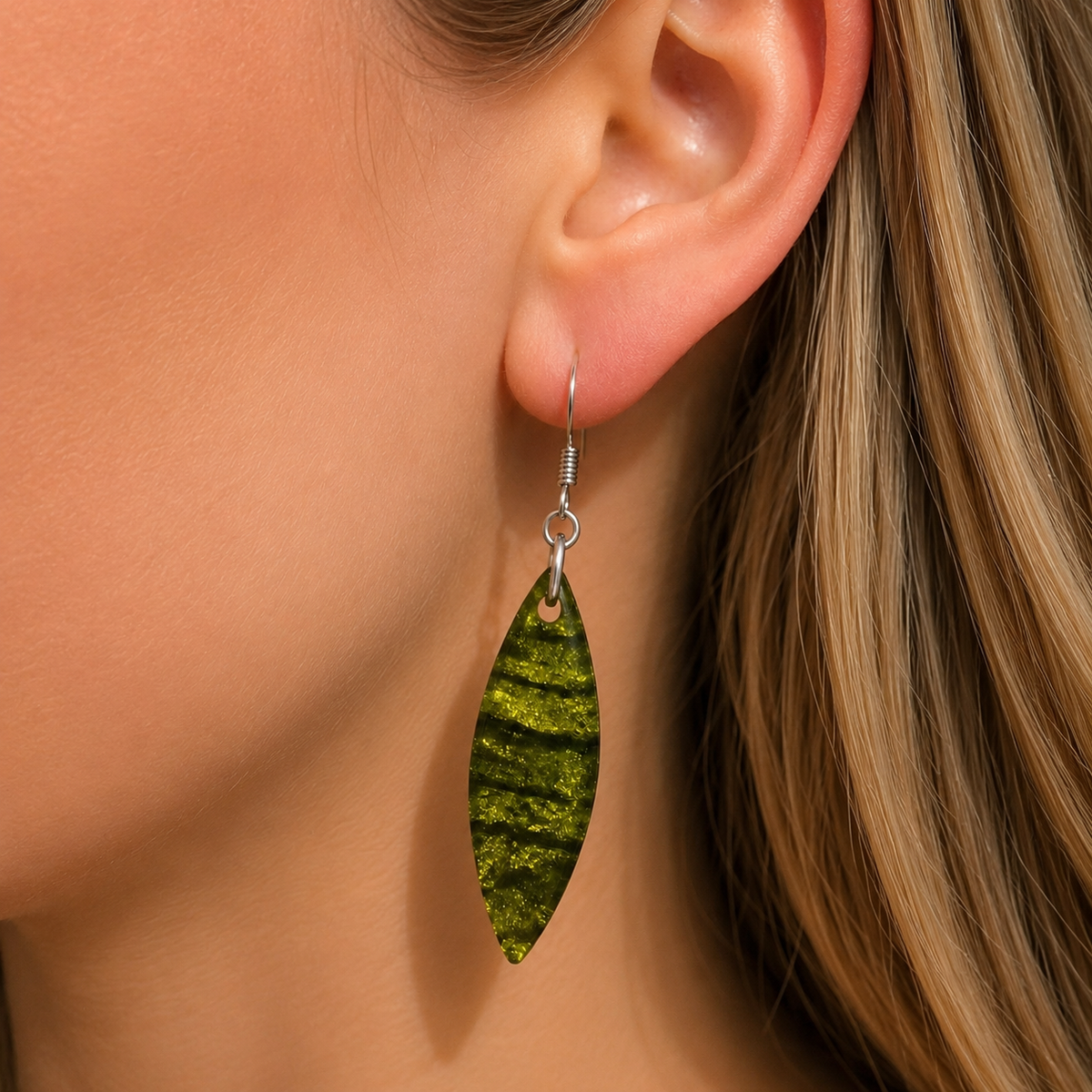 Pistachio Aztec Petal Drop Earrings | Watch This Space