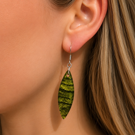 ‘Watch This Space’ Aztec Petal Drop Earrings - Pistachio