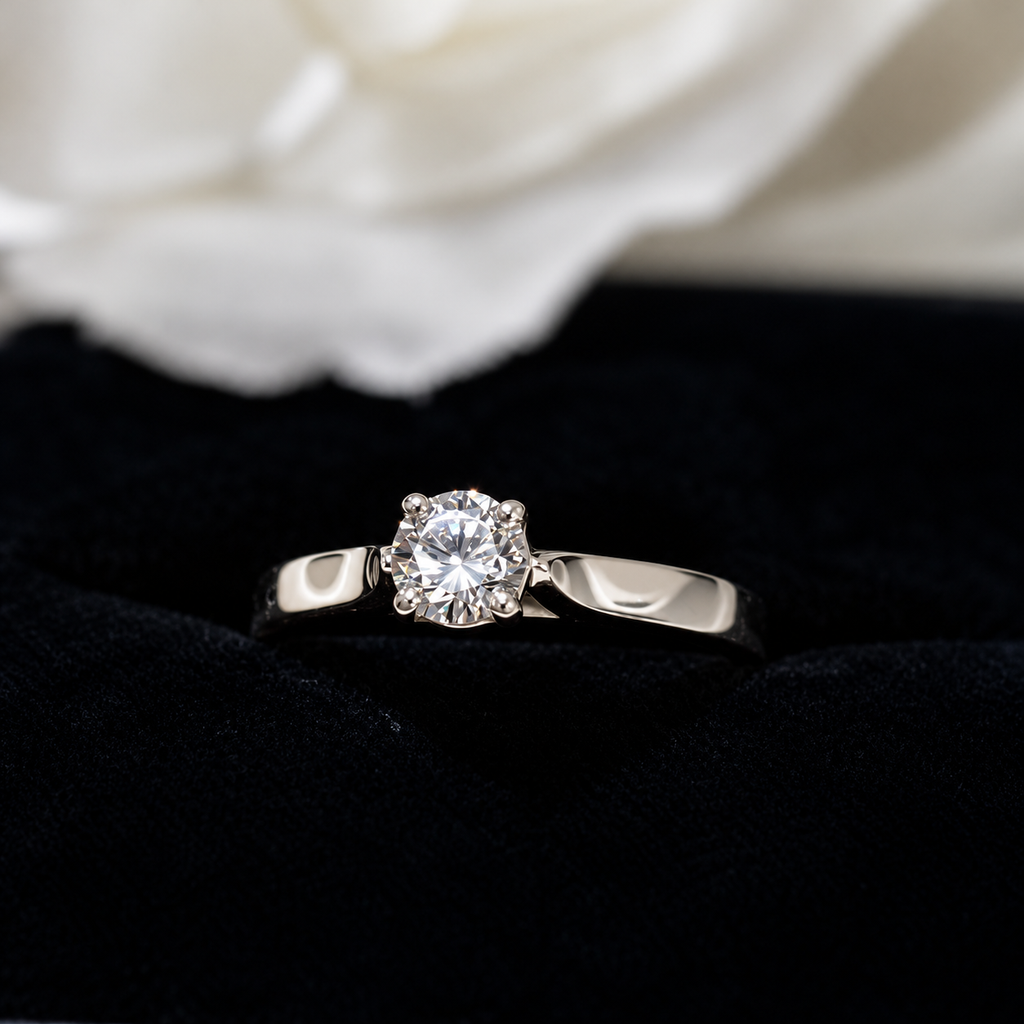 Half Carat Diamond Platinum Solitaire | Size L ½