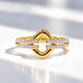 Diamond 9ct Yellow Gold Open Link Ring