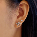 Asymmetric Five-Point Star Cubic Zirconia Sterling Silver Stud Earrings | Ania Haie