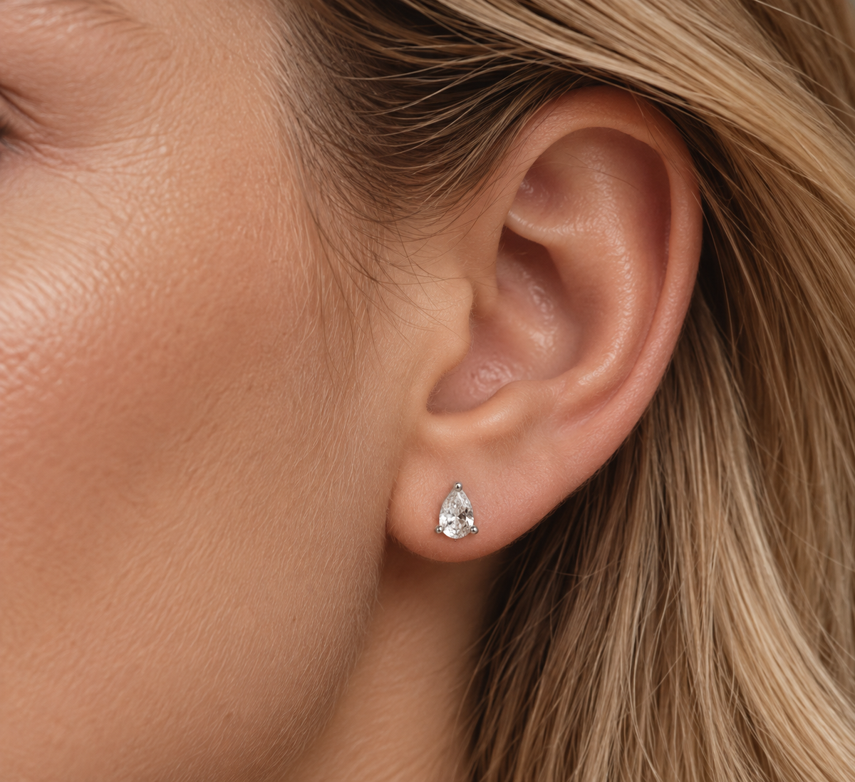 Pear Cubic Sterling Silver Stud Earrings | Ania Haie