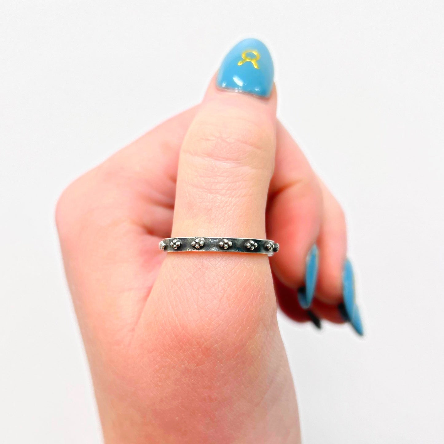 Sterling Silver Textured Oxidised Ring