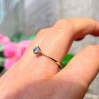 Vintage 18ct Yellow Gold Green Sapphire Solitaire Ring - Size P