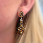 Citrine Sterling Silver Cluster Drop Earrings