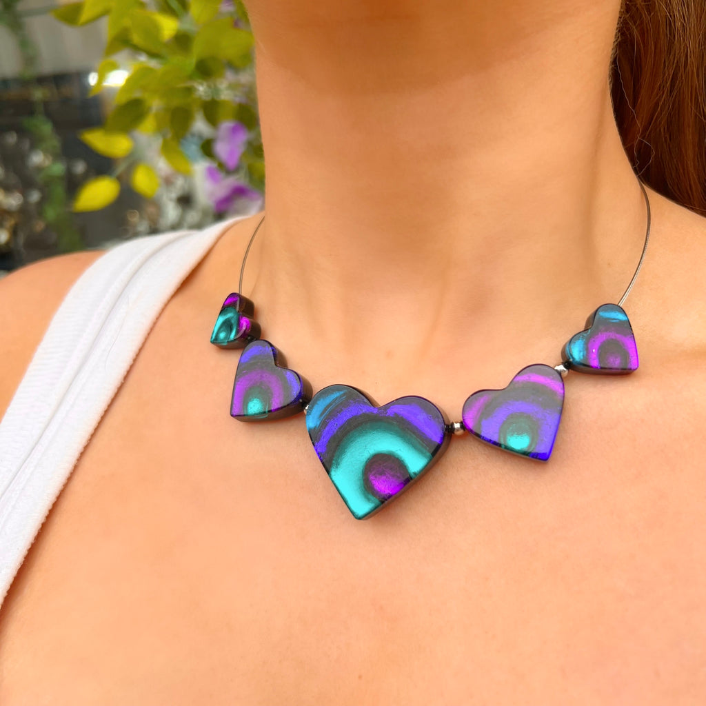 Purple & Blue Love Heart Necklace | Watch This Space