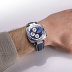 Herbelin | Newport Heritage Steel Watch with Blue Dial & Leather Strap | Gents