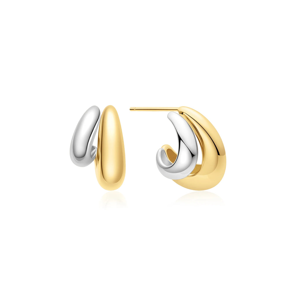 Two-Tone Dome Huggie Hoop Earrings | Ania Haie