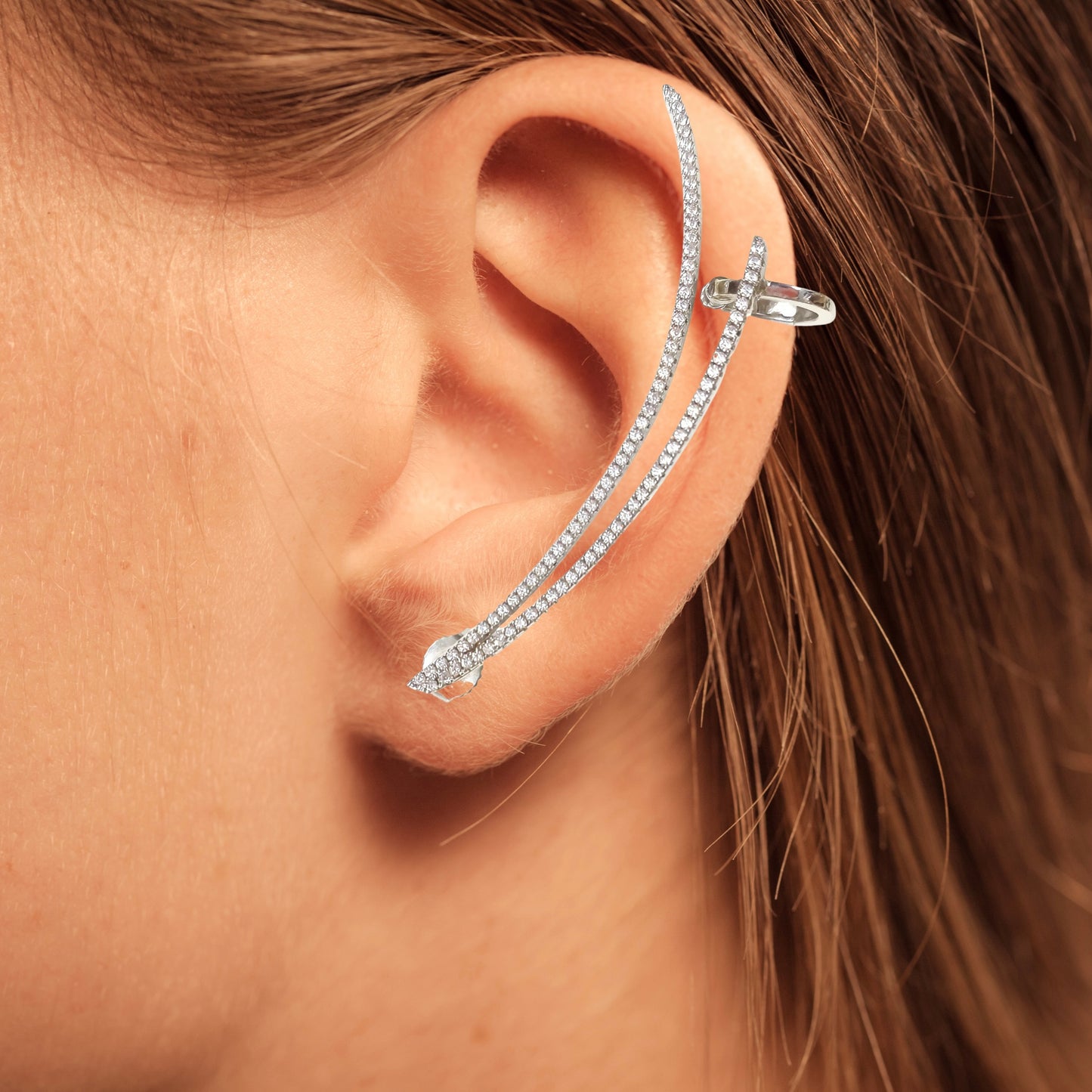 Sif Jakobs Ear Cuff - Sterling Silver & White Zirconia