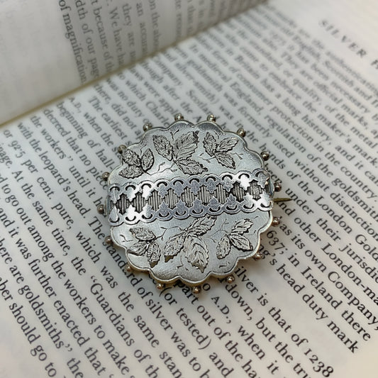 Victorian Sterling Silver Nature Inspired Brooch