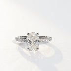 Oval-Cut Lab-Grown Diamond Platinum Engagement Ring | Size L ½
