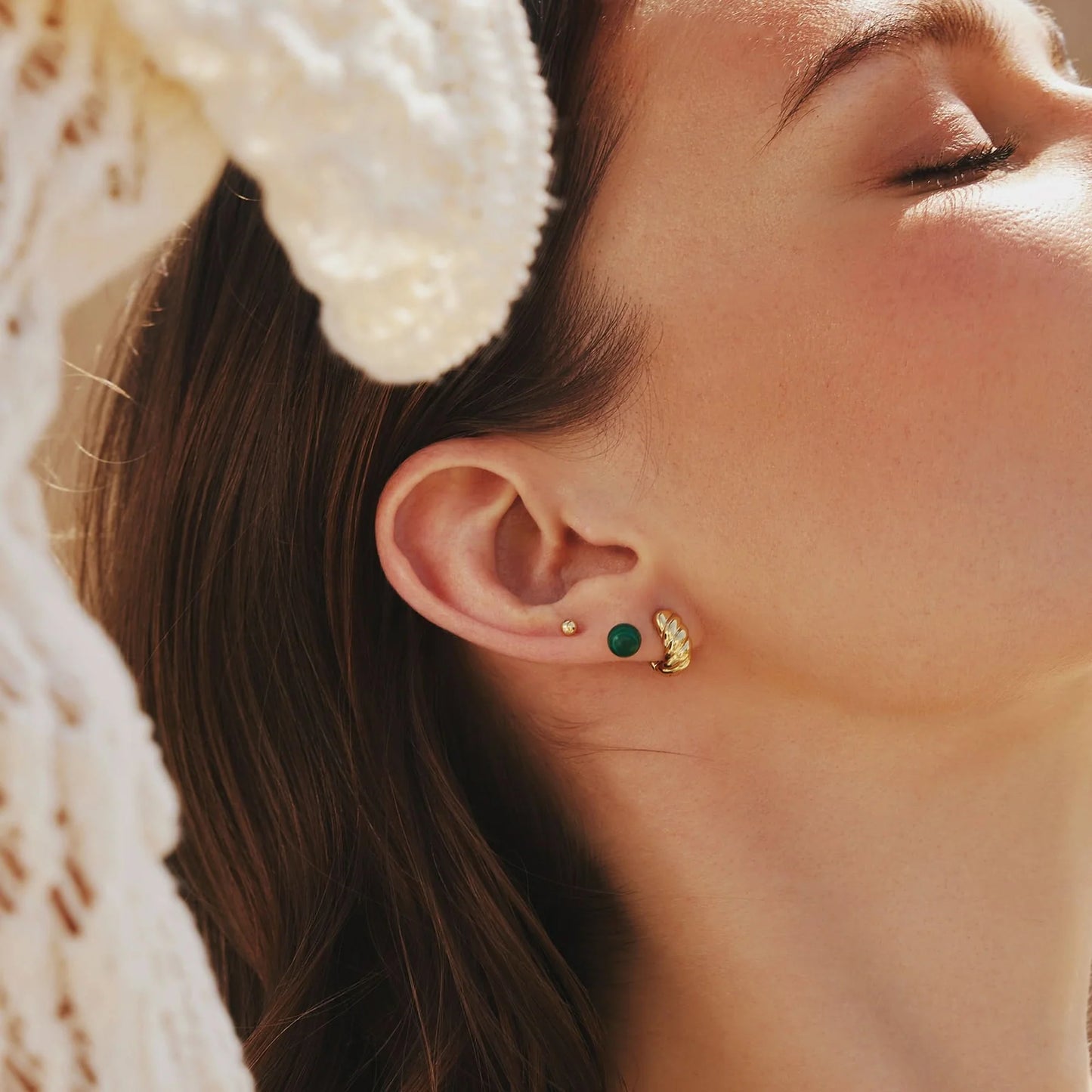 Ania Haie Gold Bold Texture Small Huggie Hoop Earrings