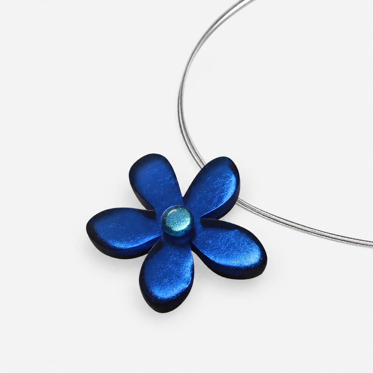 Dark Blue Flower Necklace | Watch This Space