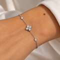 Lucky Clover Sterling Silver Cubic Zirconia Bracelet | Ania Haie