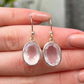 Faceted Rose Quartz Sterling Silver Drop Earrings