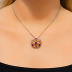 Antique Edwardian Amethyst and Seed Pearl 9ct Yellow Gold Necklace