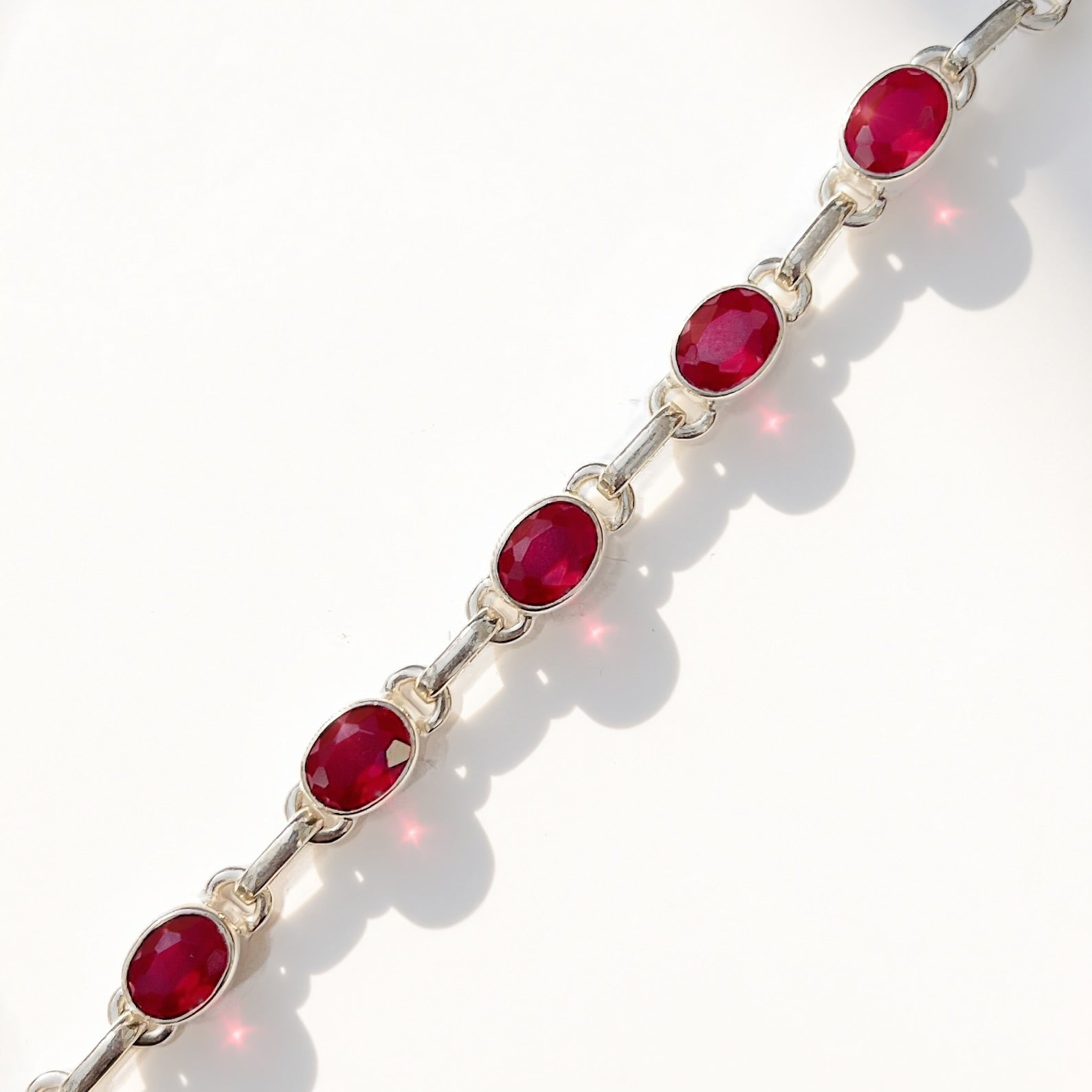 Ruby Sterling Silver Bracelet