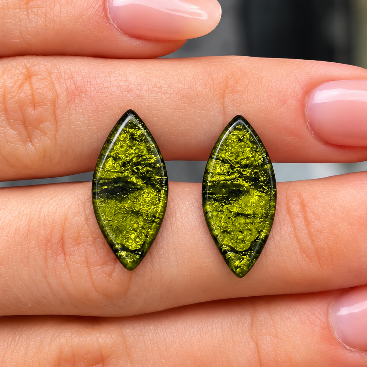 Pistachio Aztec Leaf Stud Earrings | Watch This Space