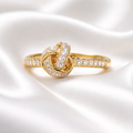 Diamond 18ct Yellow Gold Knot Ring | Size M