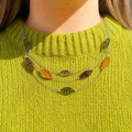 Pistachio Aztec Petal 3 Strand Necklace | Watch This Space