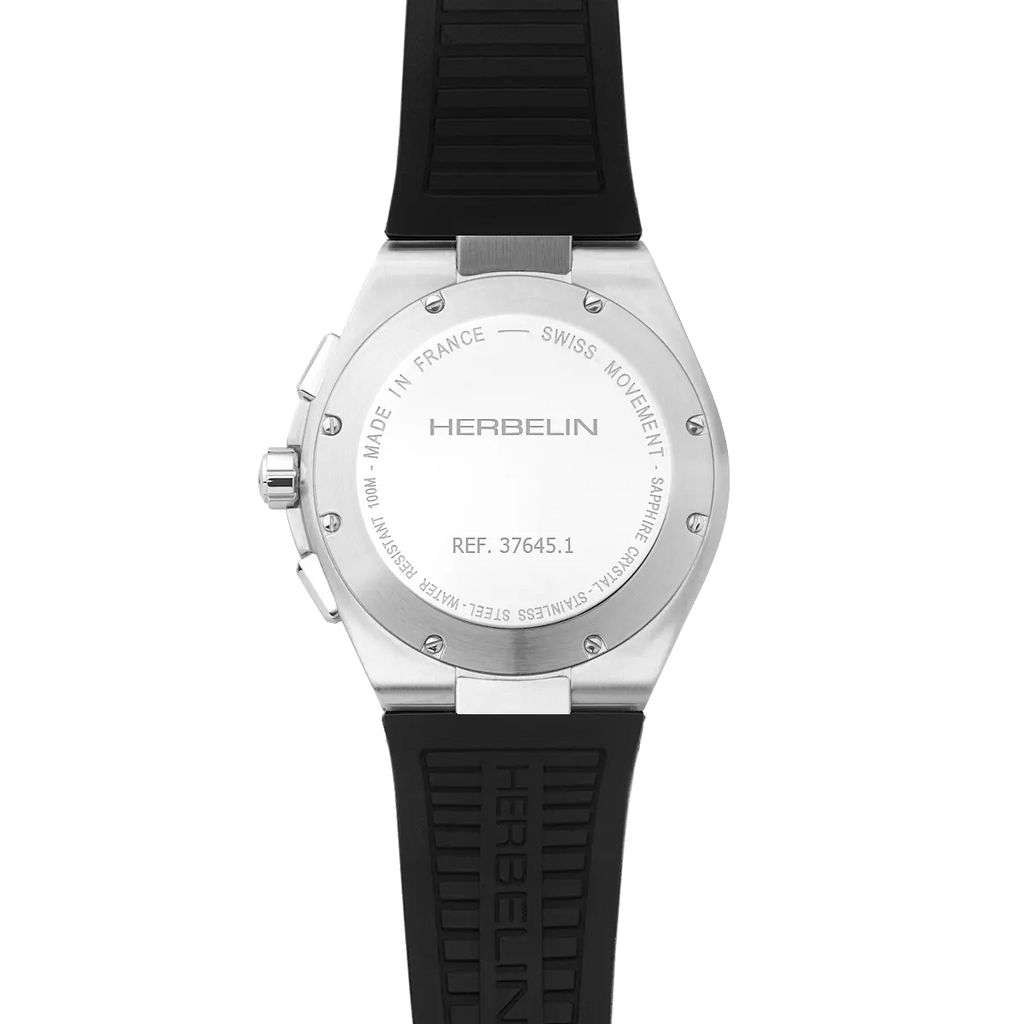 Herbelin Cap Camart Gents Stainless Steel Black Strap Blue Dial Watch