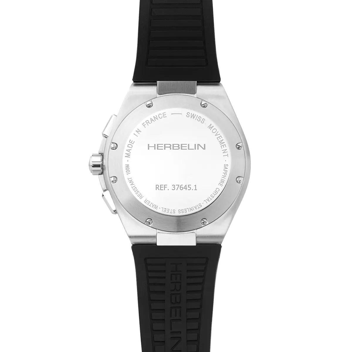 Herbelin Cap Camart Gents Stainless Steel Black Strap Blue Dial Watch