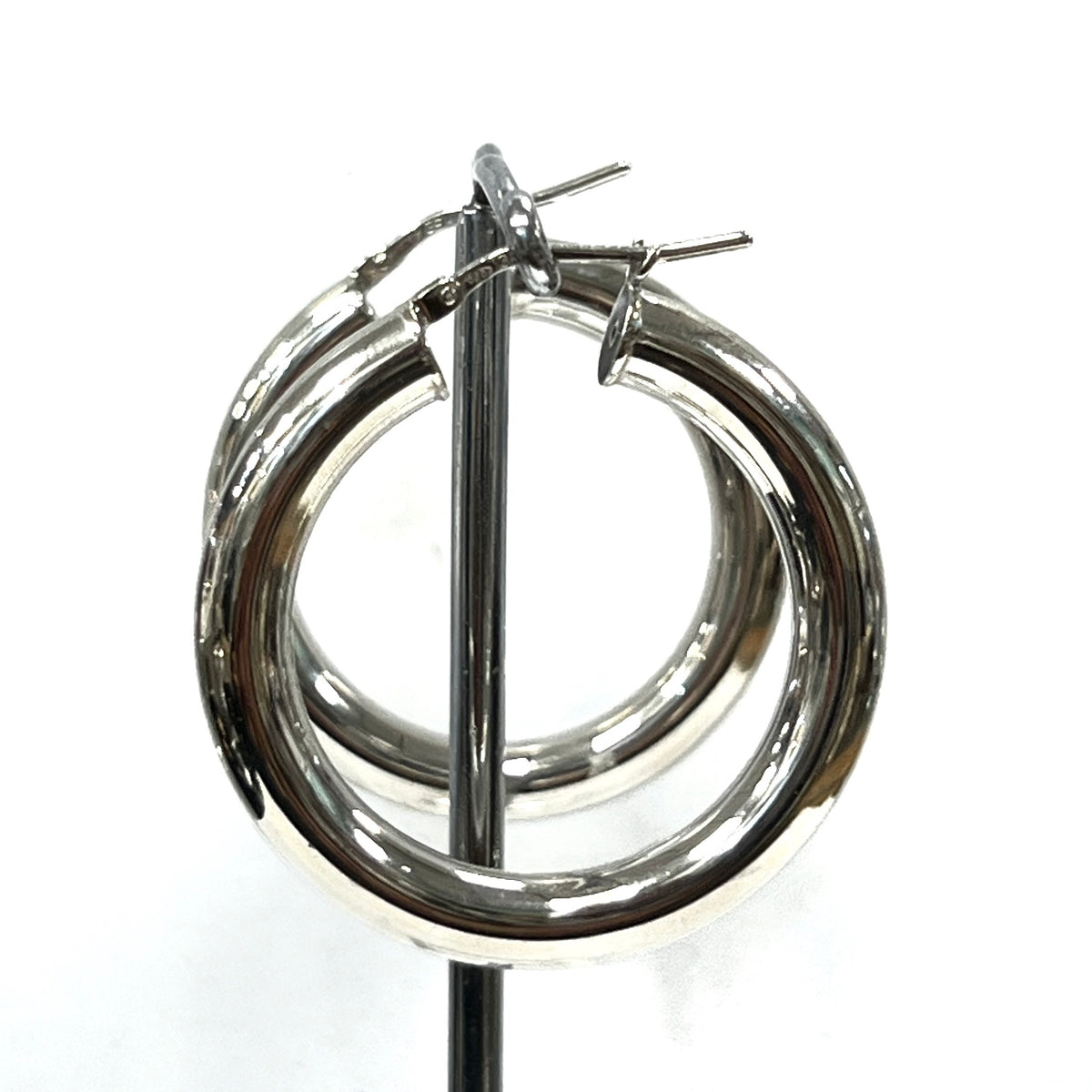 Sterling Silver Chunky Medium Hoop Earrings
