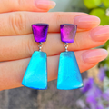 Blue & Purple Abstract Stud Earrings | Watch This Space