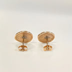 Vintage Charles Rennie Mackintosh Inspired Rose Motif Disc 9ct Yellow Gold Stud Earrings