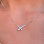 Silver Kiss Pavé Necklace | Ania Haie