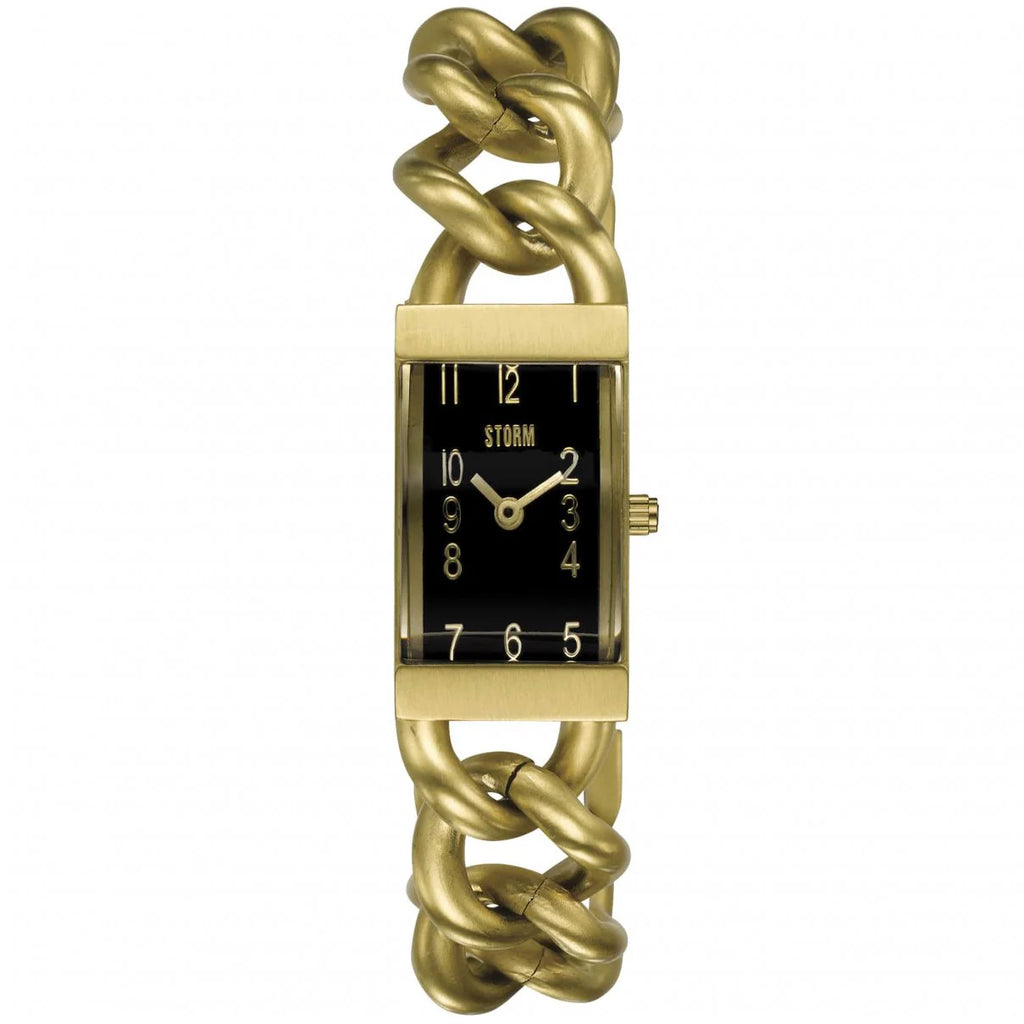 Storm Ladies Sansa Gold Steel Black Dial Bracelet Watch