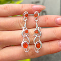 Carnelian Intricate Sterling Silver Drop Earrings