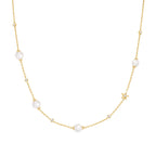 14ct Gold Plated Shell Pearl and Star Station Necklace | Ania Haie