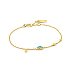 Turquoise Discs 14ct Gold Plated Bracelet | Ania Haie