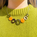 Pistachio Aztec Hollow Circles Necklace | Watch This Space