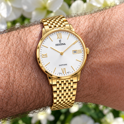 Festina | Swiss Made Gold Steel Watch | Gents