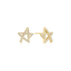 Asymmetric Five-Point Star Cubic Zirconia 14ct Gold Plated Stud Earrings | Ania Haie
