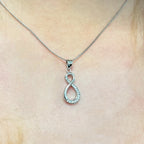 Cubic Zirconia Sterling Silver Infinity Necklace