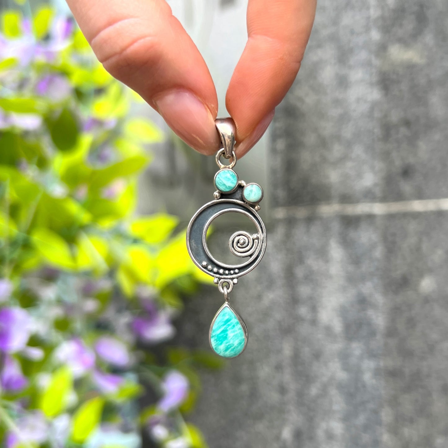 Sterling Silver Blue Amazonite Pendant